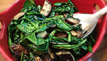 Sautéed spinach and Mushrooms